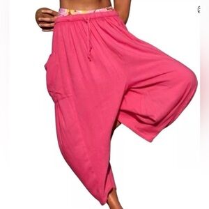 Free People Quinn Harem fuchsia pink color wide leg size small